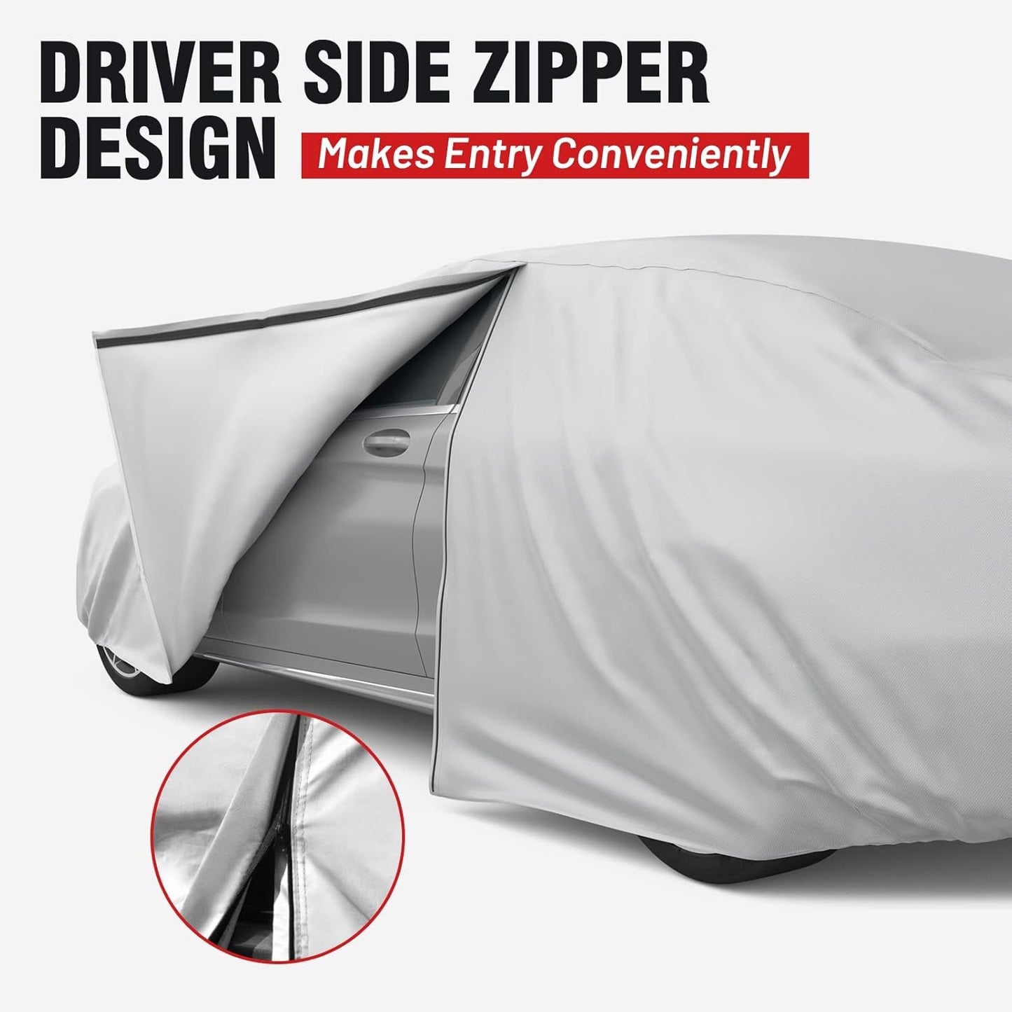 Favoto Sedan Car Cover Waterproof - Custom Fit for Toyota Camry (1996-2014) All Weather for Automobiles Outdoor with Reflective Stripe Snow Sun Dust UV Protection Full Exterior Cover