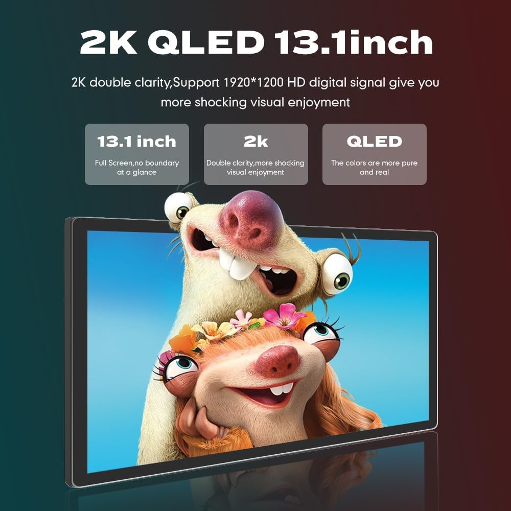 Kunfine Car CarPlay Android Auto Navigation Stereo GPS Radio Camera Display 13.1" QLED Touchscreen Headunit Tablet Media Player for Peugeot 301 2013-2022, if Applicable Octa Core 2G+32G Matte Black