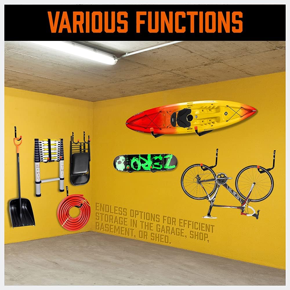 HORUSDY 10-Pack Heavy Duty Garage Storage Hooks Assorted Utility Hooks, 9", 7", 5", 3.5", 3" Two Each