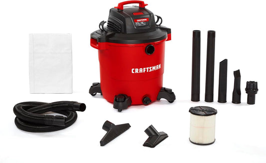 CRAFTSMAN CMXEVBE17596 20 Gallon 6.5 Peak HP Wet Dry Vac, Heavy-Duty Shop Vacuum Wet and Dry with Filter, Dust Bag, Hose and Attachments for Shop, Garage, Jobsite Cleaning