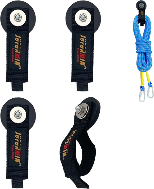 Heavy Duty Magnetic Hook, Magnetic Tool Holder, Magnetic Garage Hooks, Extension Cord Strap for Cable, Rope, Wire Storage in Garage,Workshop,RV,Pick-up(Dia.1.69" Magnet * 4Pcs)