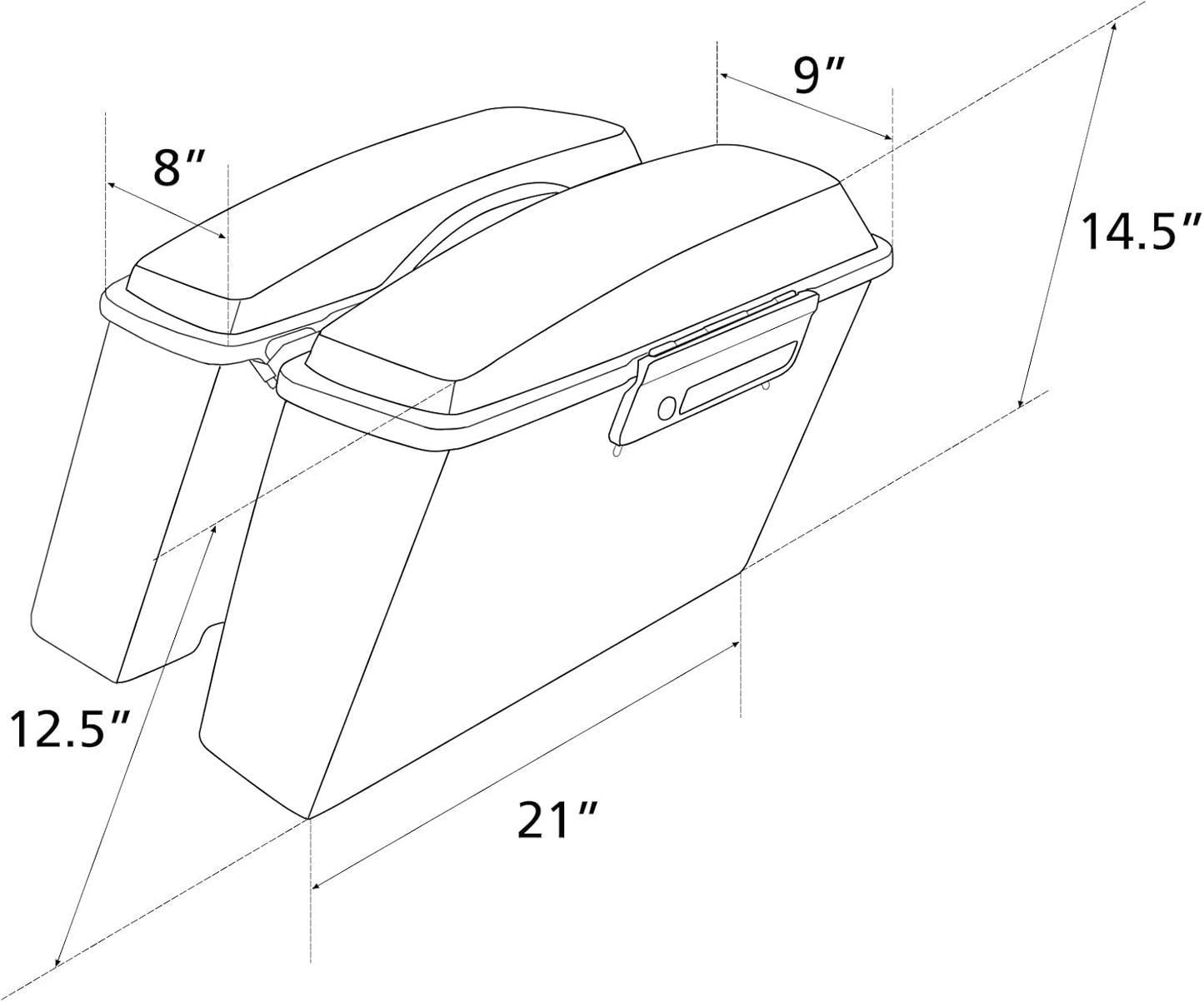 XFMT Motorcycle Vivid Black Hard Saddlebags Saddle Bags Trunk W/Lids & Latches For Harley Touring Road King Street Glide Road Glide Electra Glide 1994-2013