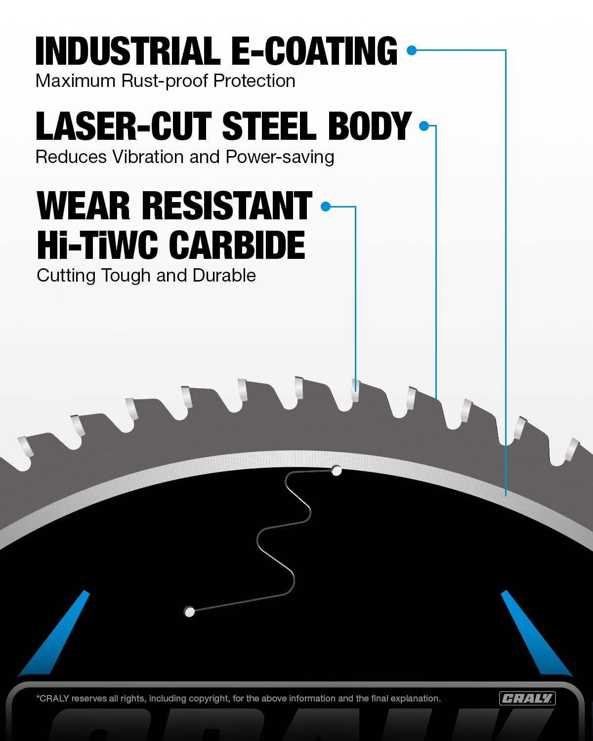 CRALY 14 Inch 72 Teeth Steel and Ferrous Metal Cutting Circular Saw Blade, 1 Inch Arbor, Thin Kerf, Professional Carbide Tipped Blade for Angle Iron, Threaded Rod, EMT Conduit(C1472MC)