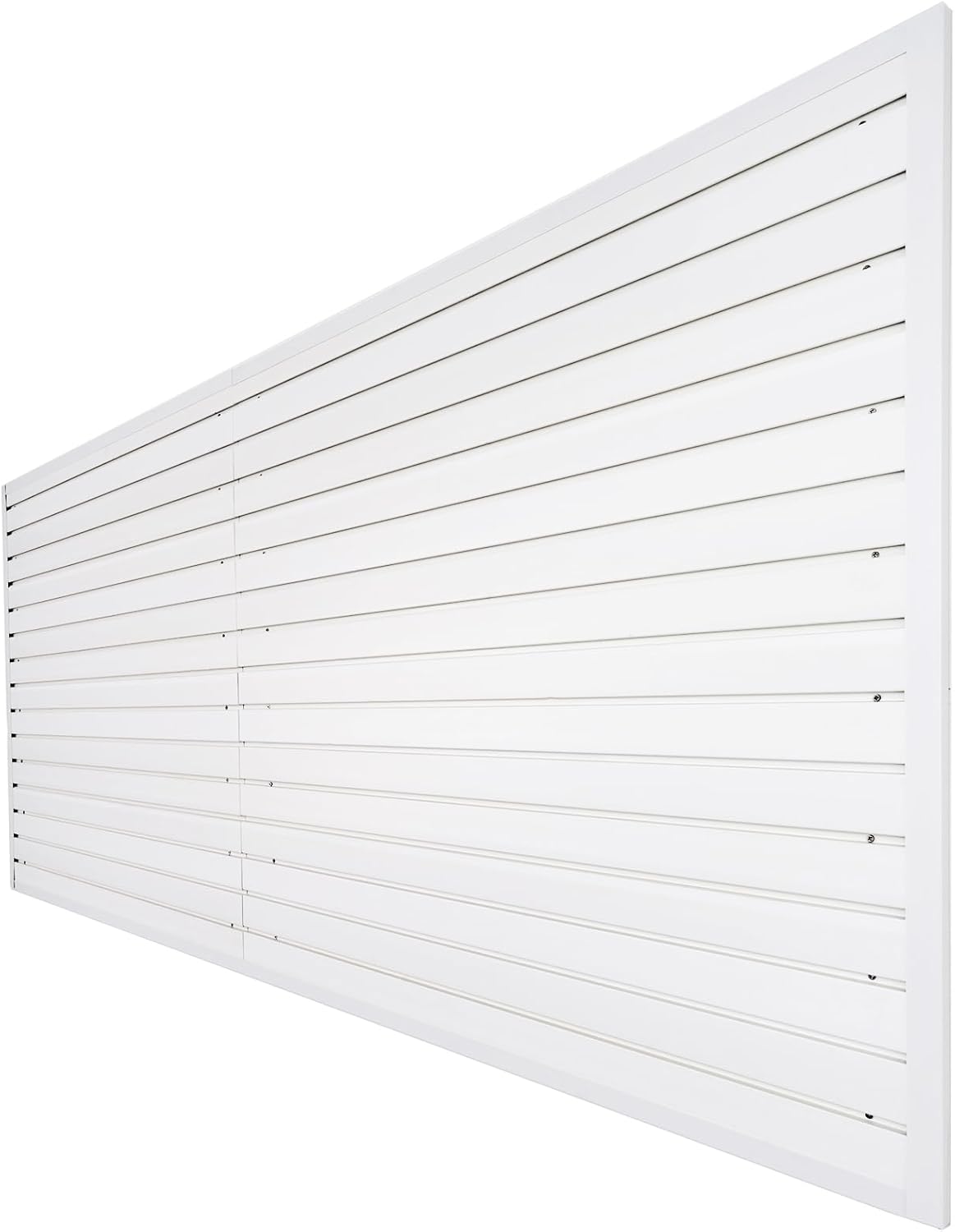 Slatwall Panels 4x8 ft Garage Wall Storage System, PVC Slat Wall Paneling Garage Organizers and Storage Utility Rack Heavy Duty, Garage Slatwall for Tool Organization Peg Board (White)