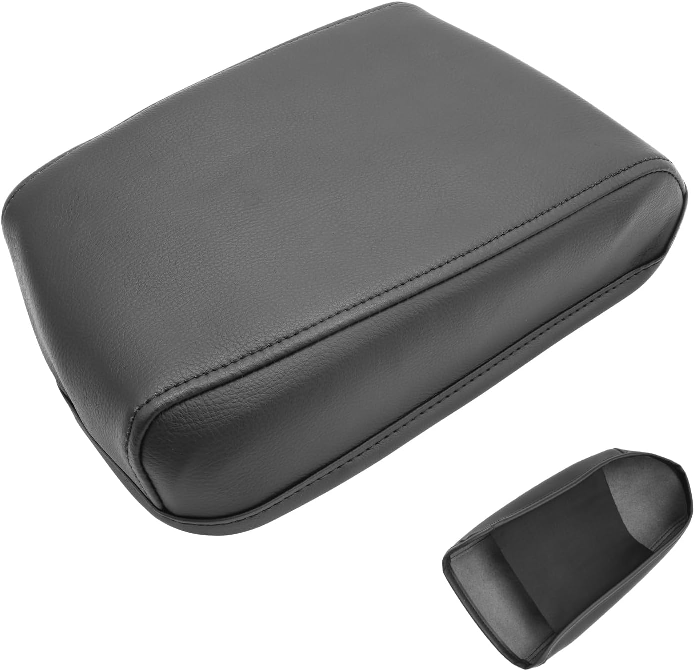 SXCY for 2024 VW Tiguan Armrest Cover for Volkswagen Tiguan 2024 Accessories 2018-2022 2023 2024 Tiguan Center Console Cover 2024 Tiguan Middle Console Cover (Black Leather Cover)