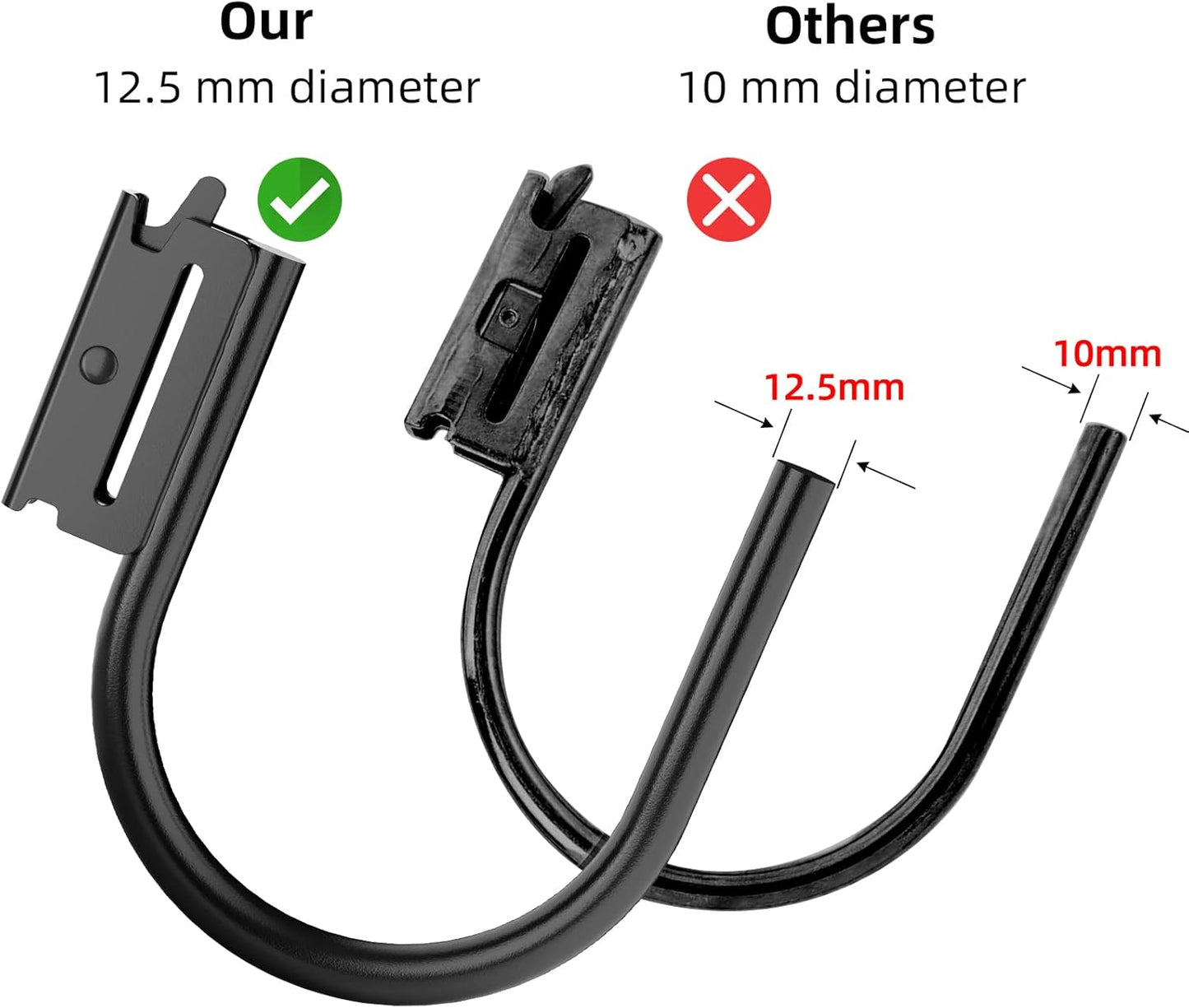 10PCS Heavy Duty E Track J Hooks，Large Steel 5" J Hook E Track Accessories for Enclosed Trailer,Workshop & Garage,Maximum Load 1400 Pounds(1/2" Diameter Solid Steel)