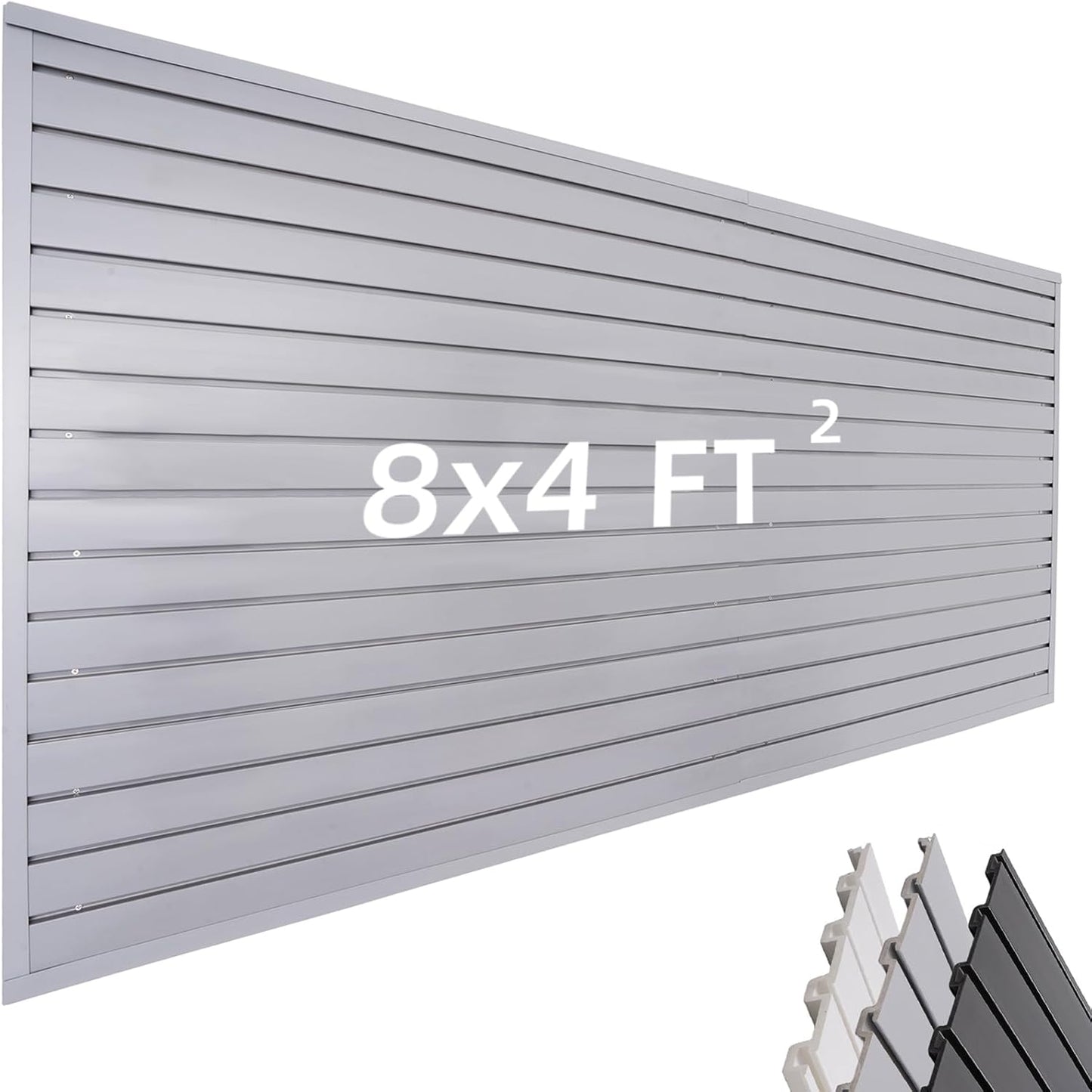 Slat Wall Paneling Garage Wall Organizer, Grey Slatwall Panels 4x8 ft Garage Slat Wall Storage Systems Garage Tool Organizer Wall Mount, Slat Board PVC Wall Panels Garage Storage Organization Product