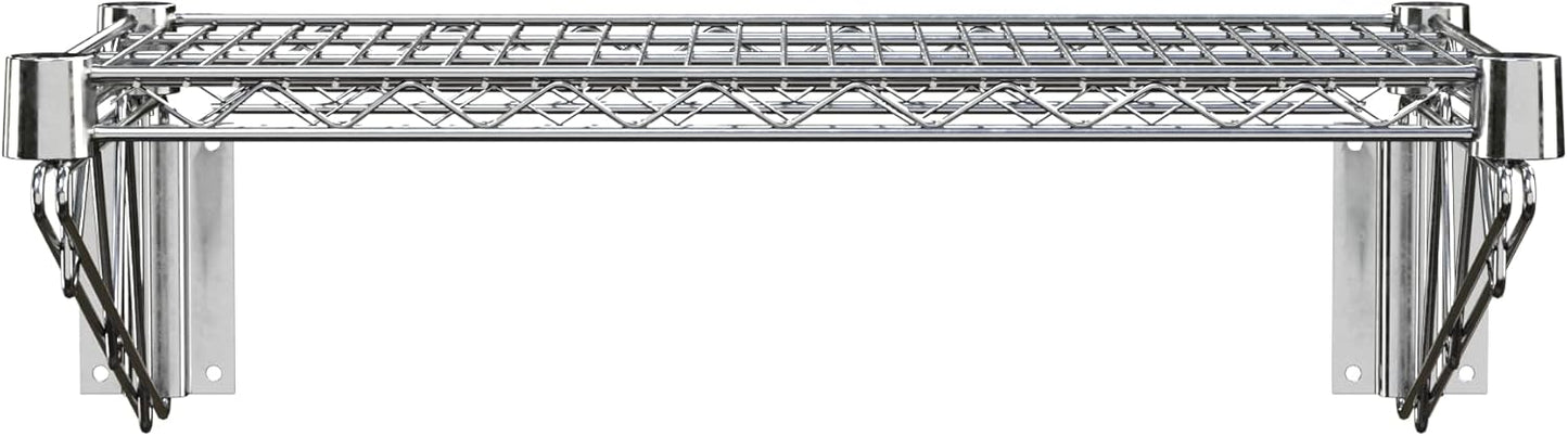 14" x 24" Chrome Wire Wall Mount Shelf