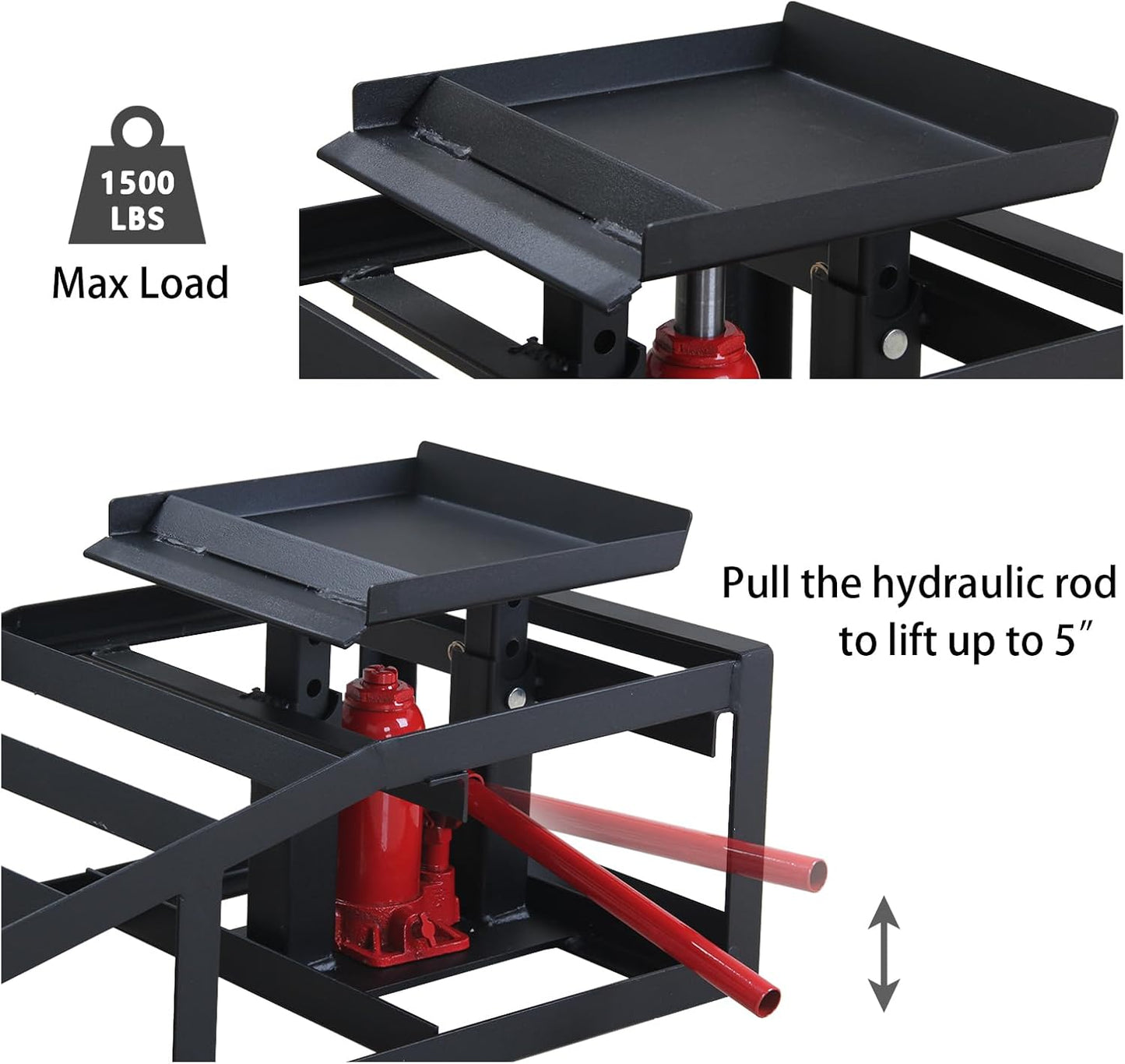 Hydraulic Car Ramps 11000lbs Low Profile Car Lift Service Ramps Truck Trailer Garage,Height Vehicle 2-PCS Black