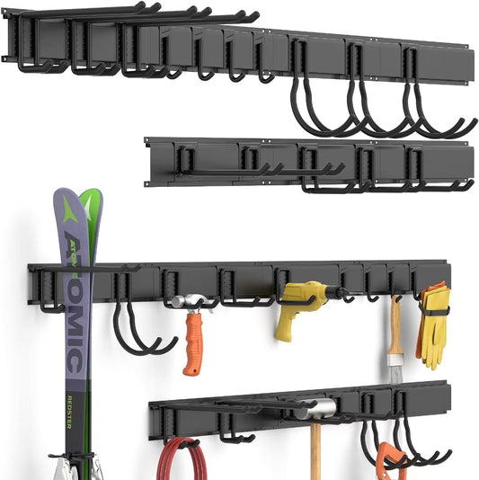 Ultrawall Garage Storage Organization, Garden Tool Organizer Garage Organizer Wall Mount Yard Tool Organizer Rack with 15 Hooks, Heavy Duty Wall Holders,22 Pcs