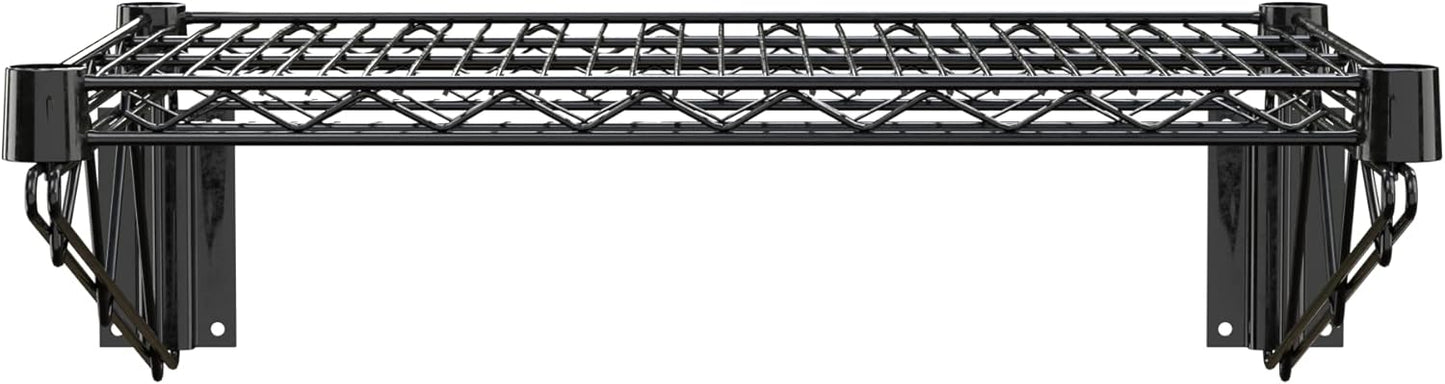 18" x 24" Black Epoxy Wire Wall Mount Shelf