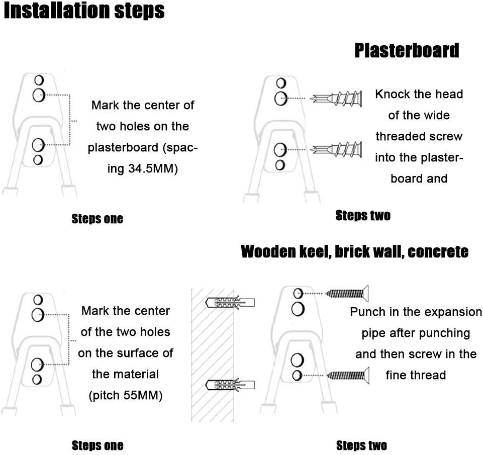 Garage Storage Utility Hooks，Garage Garden Tool Organizer，Steel Wall Mount Hooks, Garden Small U Hooks (4 Pack-Black)