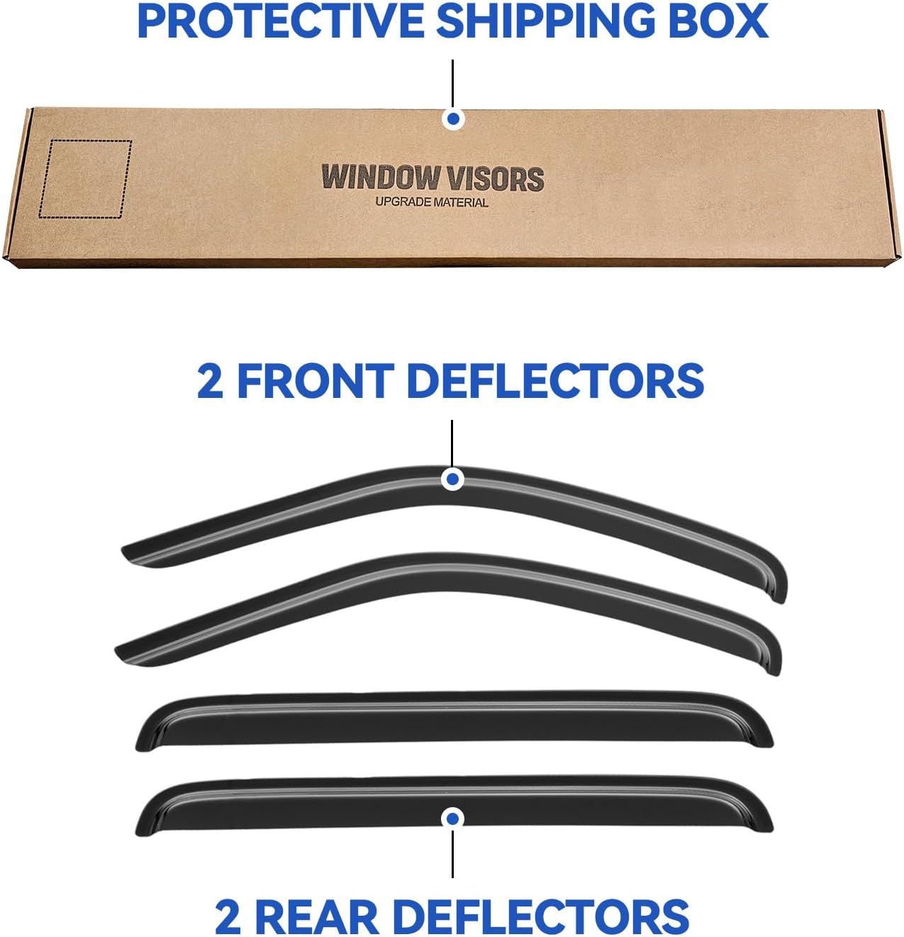 Window Visors Rain Guards for 2008 2009 2010 2011 2012 Jeep Liberty, Out-Channel Window Vent Wind Deflectors Visors Shades for 08 09 10 11 12 Jeep Liberty