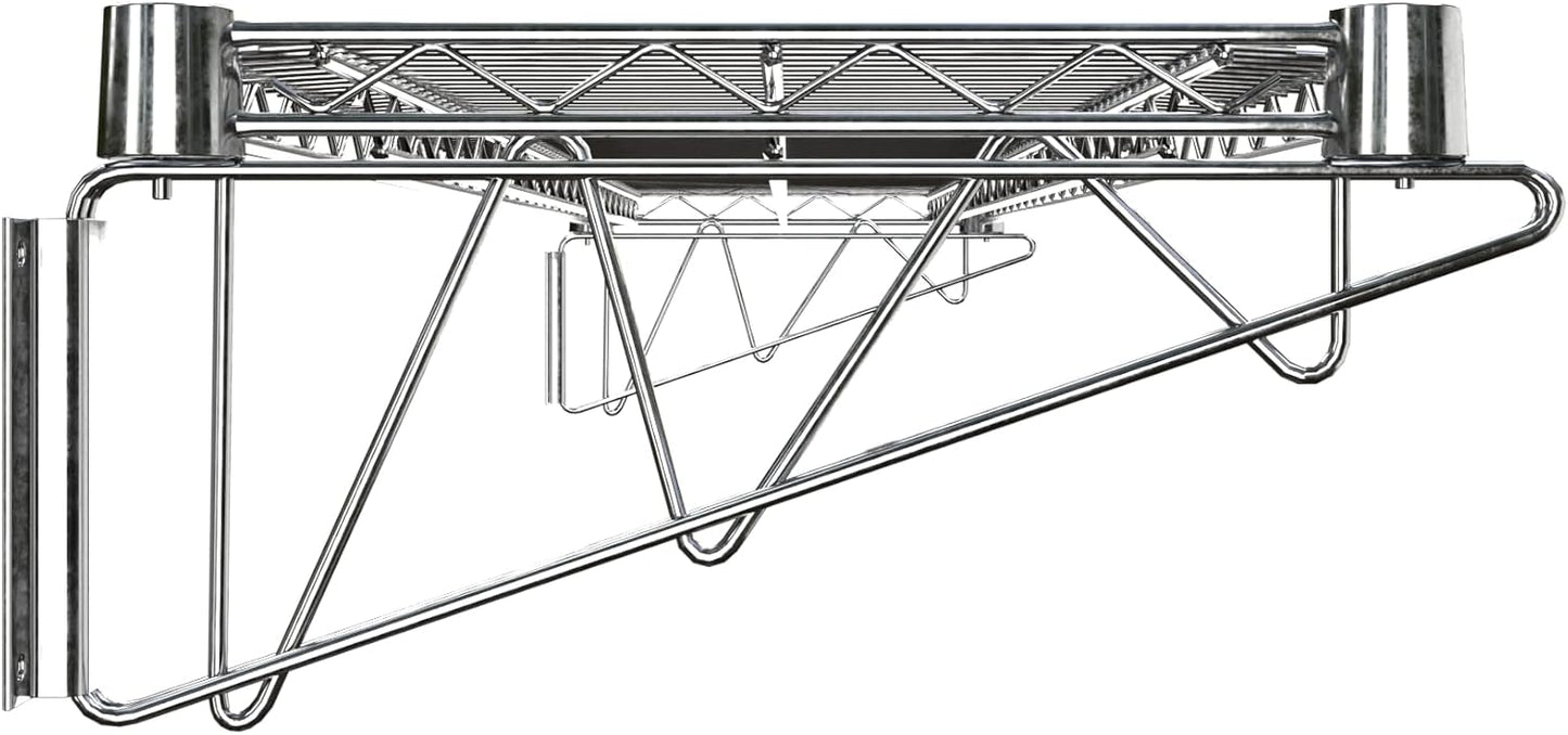 14" x 60" Chrome Wire Wall Mount Shelf