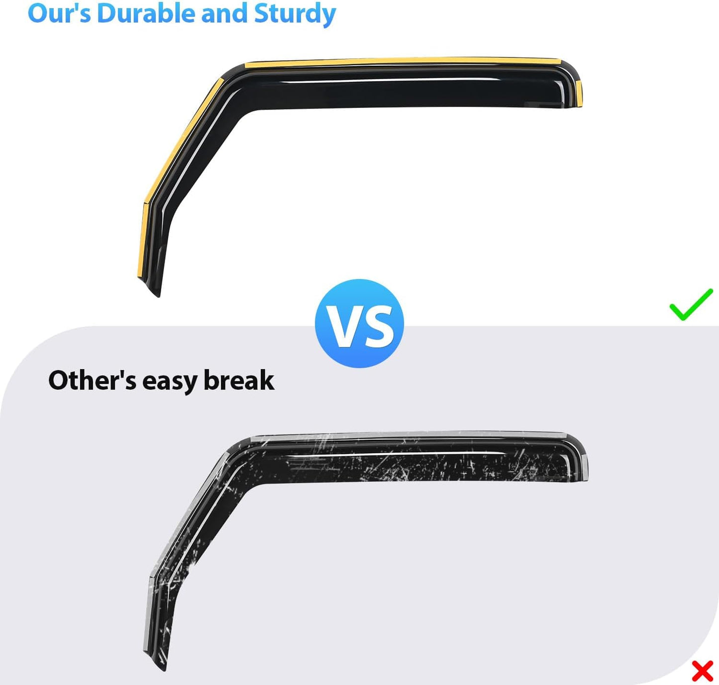 Nilight in Channel Rain Guards for Dodge RAM 1500 2019 2020 2021 2022 2023 2024 Quad Cab Original Window Deflectors, Vent Window Visors-4PCS