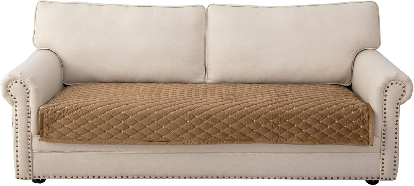 Eismodra Couch Cover,Sectional Couch Covers,Sofa Covers for 3 Cushion Couch,Anti-Slip Sofa Slipcovers for Dogs Cats Kids Loveseat Recliner L Shaped Armrest Backrest,Coffee 36''x94''(Only 1 Piece)