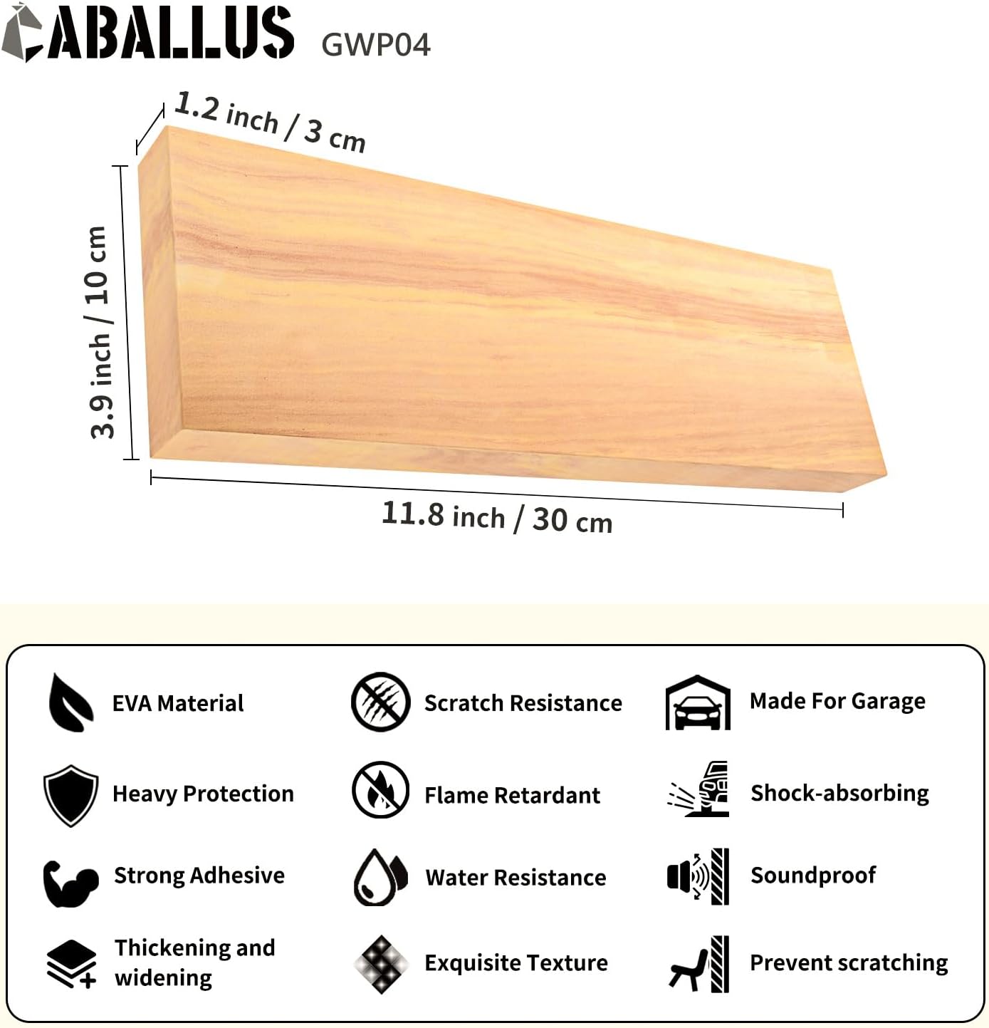 GWP04 Wood Grain Garage Wall Protector Car Door Protectors, Parking Stopper for Garage, Tool-Free, Designed in Germany (4-Pack)