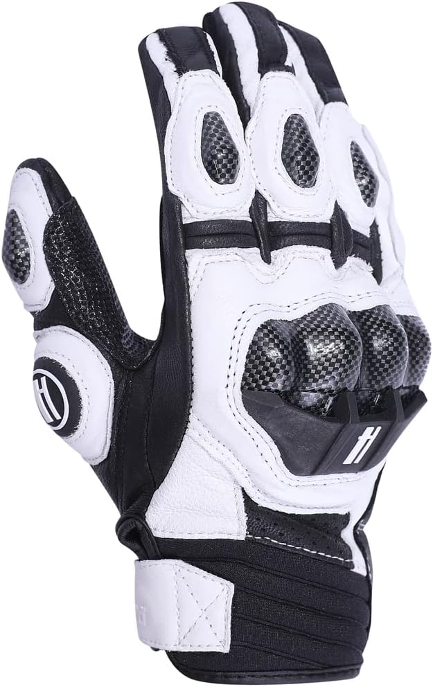 Harssidanzar Breathable Leather Motorcycle Gloves Touchscreen for Men Women KM046