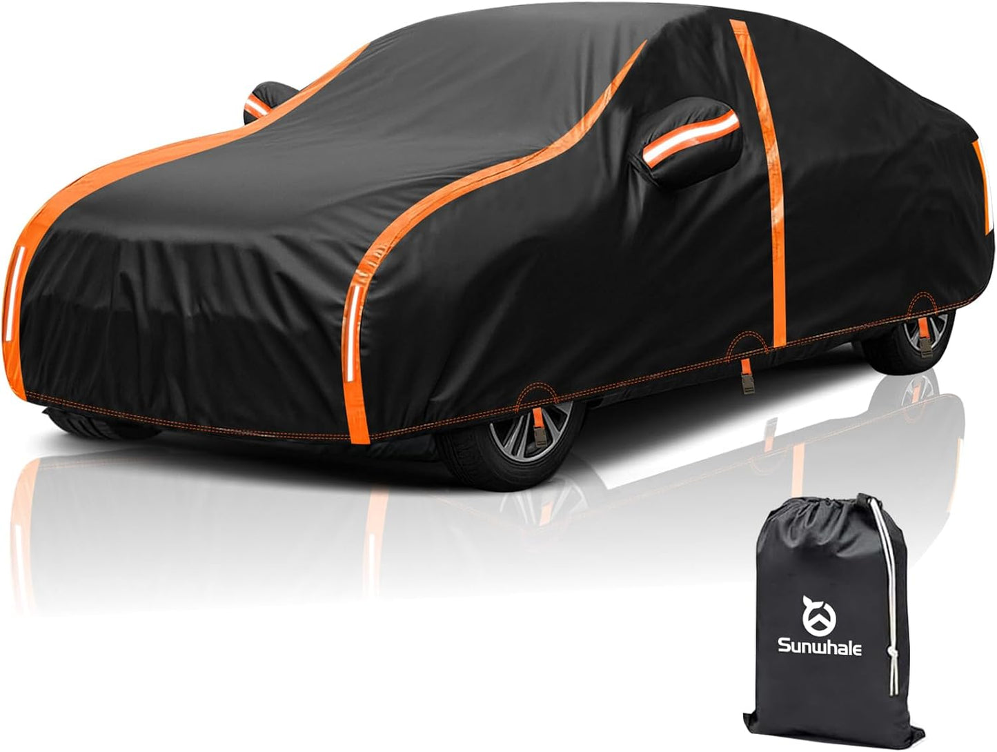Car Cover Waterproof All Weather for SUV Automobiles UV Protection Snowproof Rain Sun with Door Zipper Full Exterior Outdoor Full Car Cover Universal Fit Up to 206"