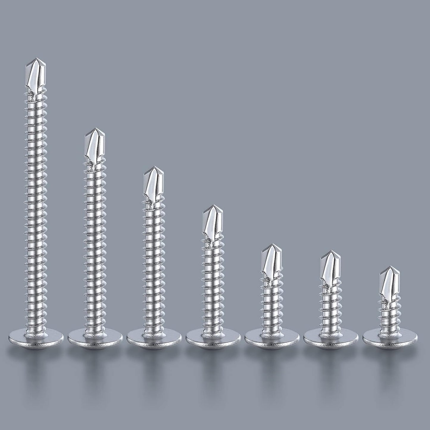(300 pcs) Wensilon #10×5/8”for Sheet Metal Self-Tapping Screws 410 Stainless Steel Truss Head High-Strength Quick Tapping Screws