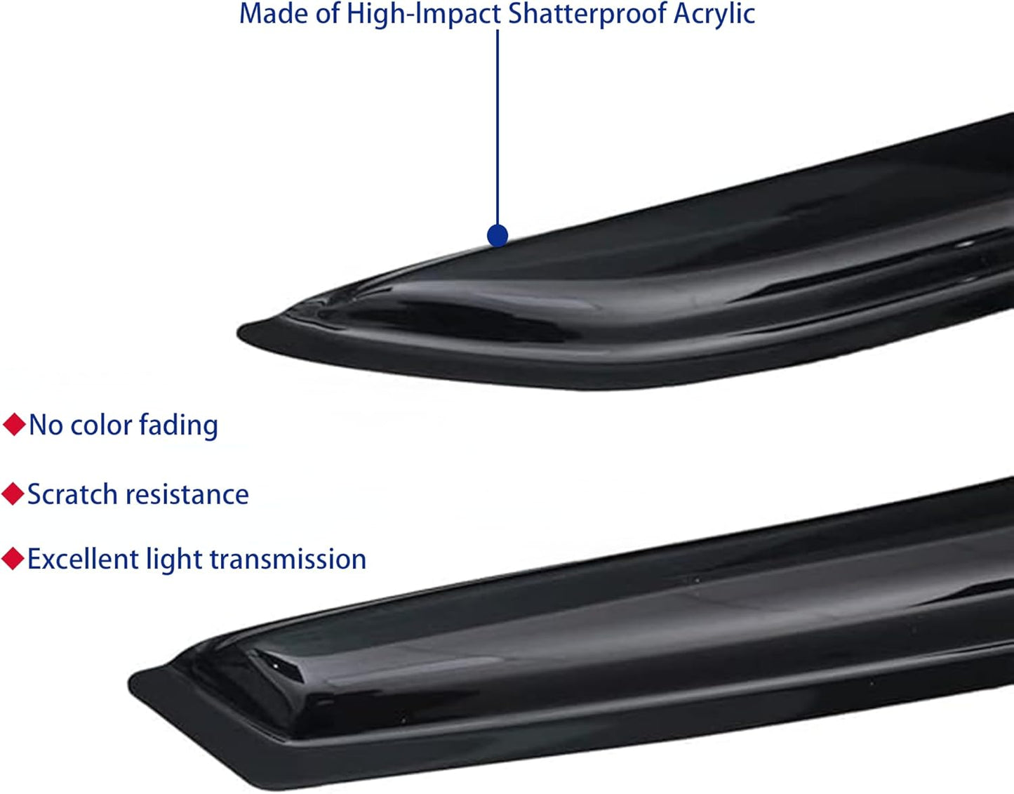 Window Visors Rain Guards fits 2014-2018 Silverado 1500 & GMC Sierra 1500, Out-Channel Window Wind Deflectors Vent Shades for 2015-2019 Silverado/GMC Sierra 2500 HD/3500 HD Crew Cab