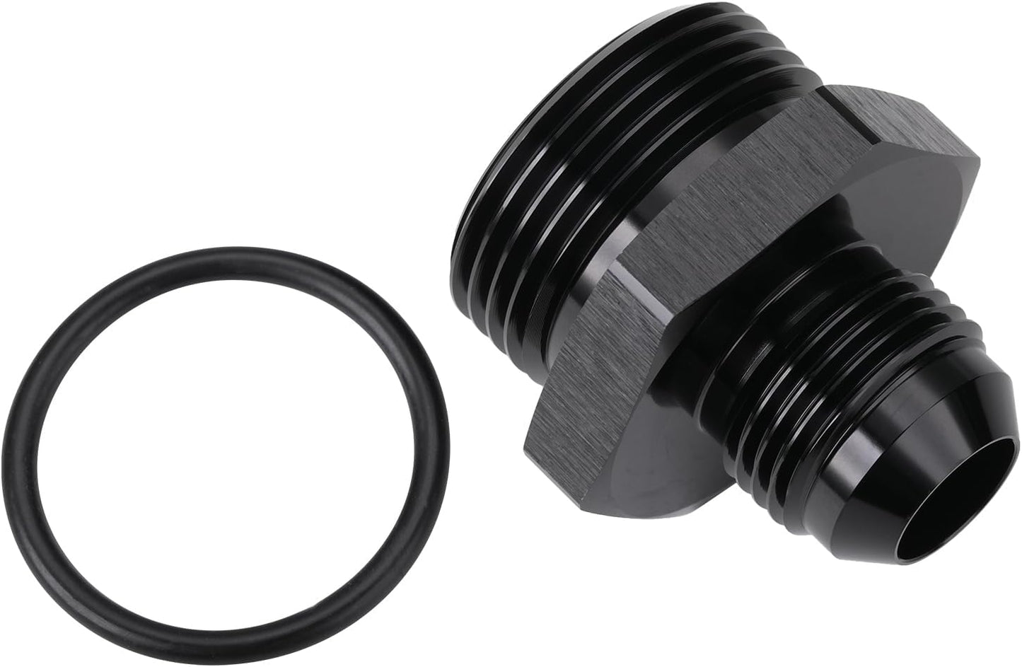 10AN Male Flare to 16AN ORB O-ring Boss Fuel Pump Rail Adapter Fitting Aluminum Black