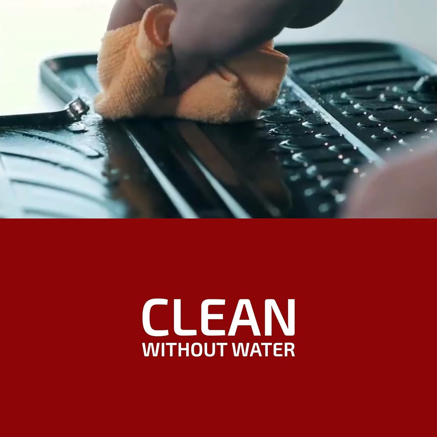 Gledring Rubber Car Mats Dry Wash Cleaner - Rubber Floor Mat Cleaner, Eco-Cleaner, Water Based, No Smell, Mats do not Mark or Slip After Cleaning, Spray & Wipe- 16.9 oz (500 ml)