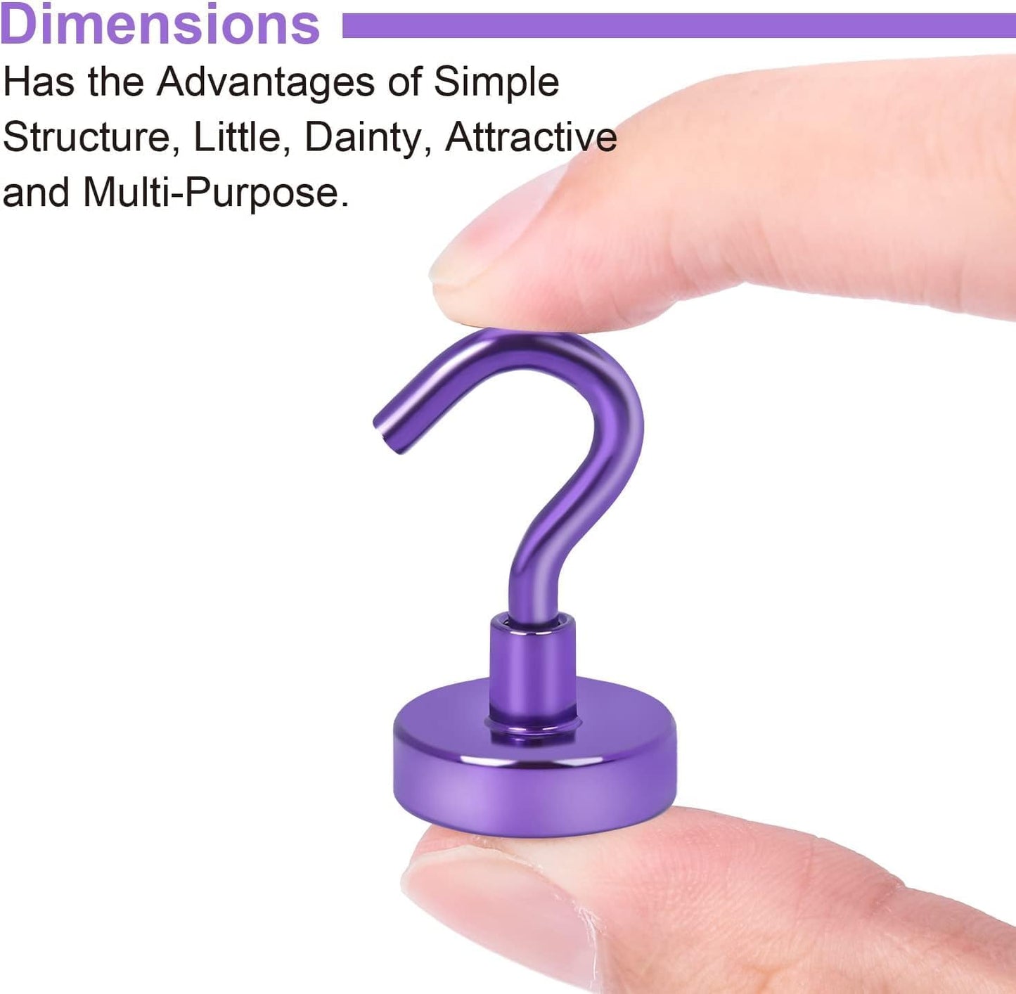 DIYMAG Magnetic Hooks, 30Lbs Strong Heavy Duty Cruise Magnet S-Hook for Classroom, Fridge, Hanging, Cabins, Grill, Kitchen, Garage, Workplace and Office Etc, (10 Pack-Purple)