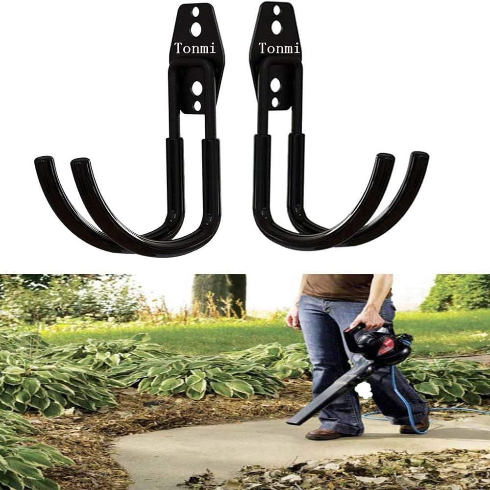 2Pcs Leaf Blower Hanger for Garage, Chainsaw Holder Wall Mount, Power Hedge Trimmers Rack, Heavy Duty Chainsaws Hooks, String Trimmer Hangers, for Home/Garden Tools Organizers and Storage (Set of 2)