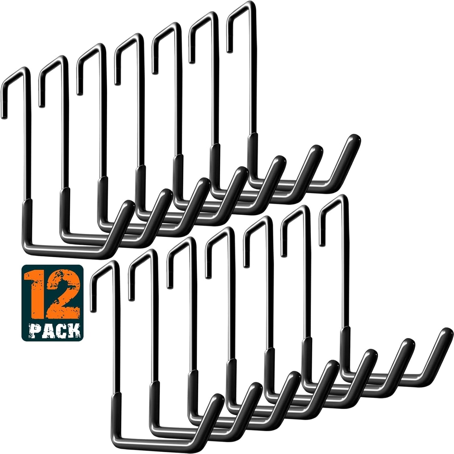 Rafter Hanger Large S Garage Hooks Bike Storage System Holder Organizer, with Non Slip Coating, for Organizing Hanging Basket, Ladders,Bicycle Wheel,Ropes and Bulk Items (6Pack, Black)