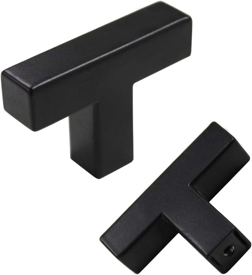 goldenwarm 35 Pack Black Cabinet Knobs Kitchen Cabinet Handles Stainless Steel Cabinet Hardware Black Knobs Handles Pulls for Bathroom Cabinets and Cupboard, 2in(50mm) Overall Length