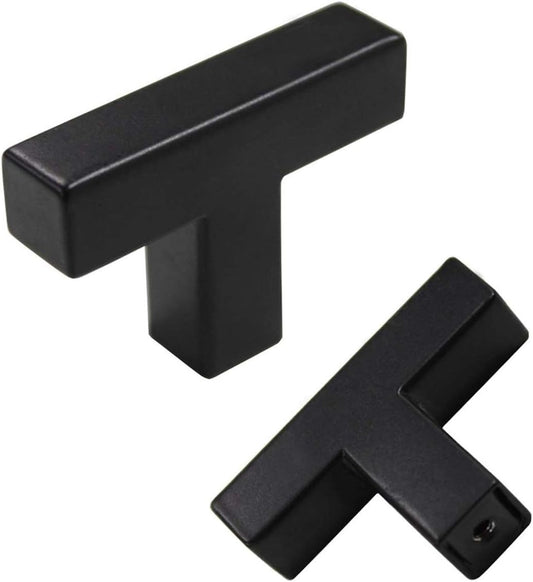 goldenwarm 35 Pack Black Cabinet Knobs Kitchen Cabinet Handles Stainless Steel Cabinet Hardware Black Knobs Handles Pulls for Bathroom Cabinets and Cupboard, 2in(50mm) Overall Length