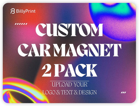 Custom Car Magnet for Business 2-Pack Vivid Printing Reflective Fade-Resistant Material Car Advertising Sign Personalized Magnetic Sheets for Vehicles Multi Size 18x24in