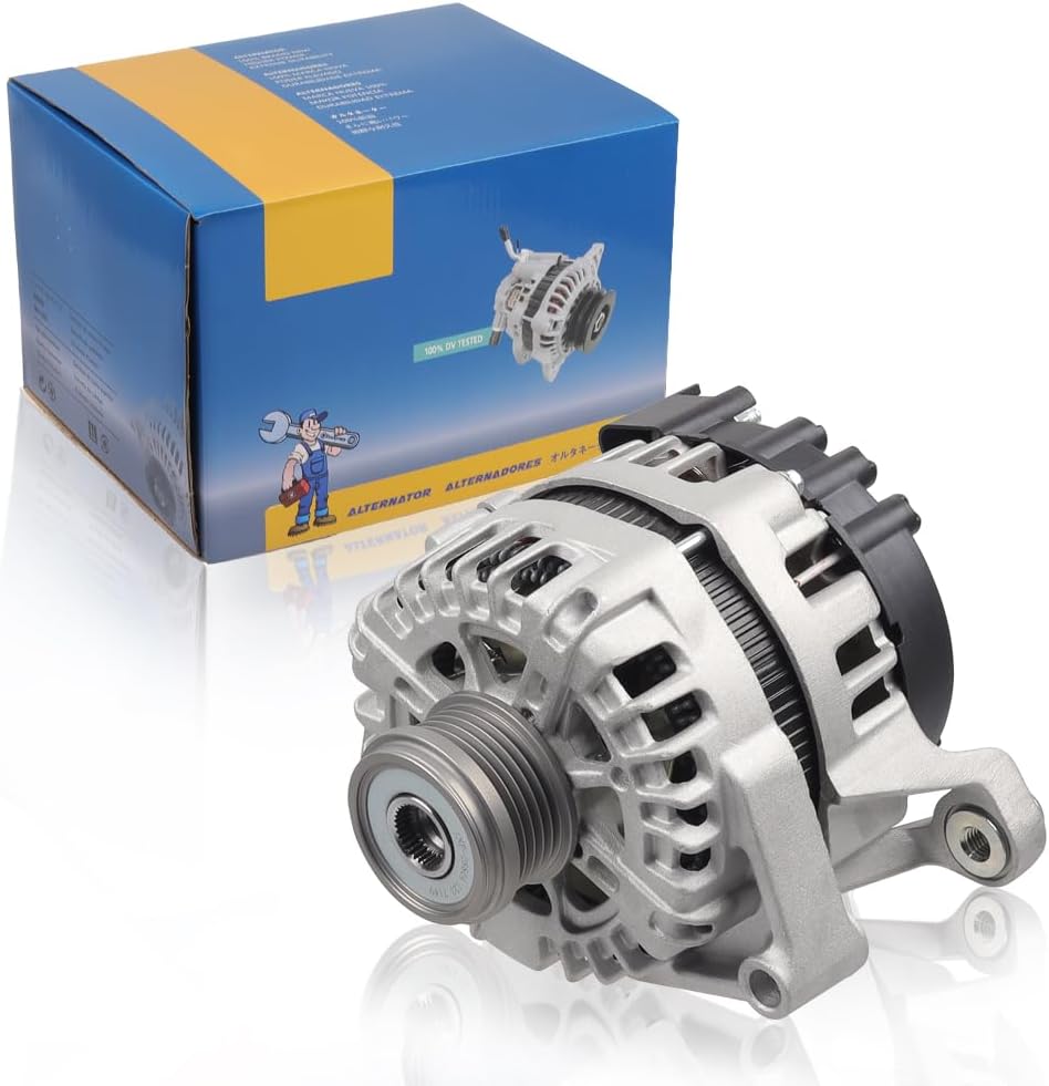 EzeXpreze New Alternator Compatible with 2012-2015 Chevrolet Cruze 1.4L L4, 2016 Chevy Cruze Limited 1.4L L4 130Amp Replace# 13588290, 13581891, 13597227, 95939944