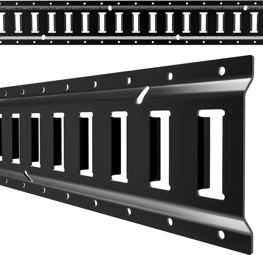 E Track 4'（2 Pack） with Powder-Coated Steel Trailer Tie Down for Garages, Trucks, Pickups, and Vans, E-Track Rail Reliable Cargo Restraint (Screws Not Included)