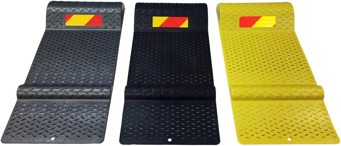 Electriduct Pair of Plastic Parking Mat Guides for Garage Vehicles, Antiskid Car Safety Park Aid - Yellow