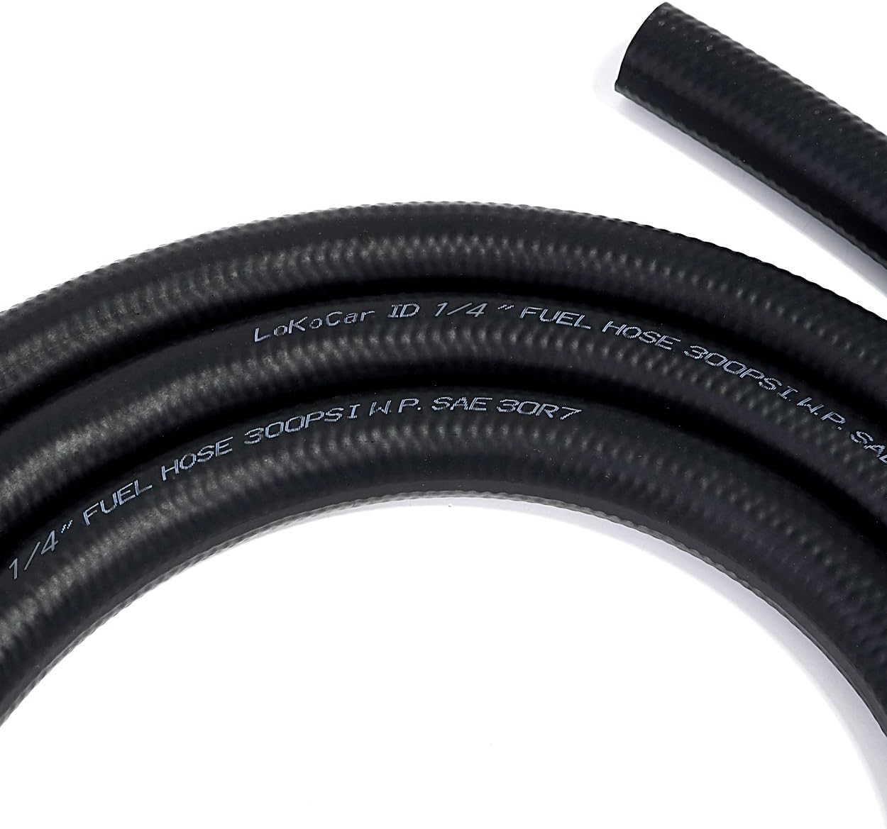 LokoCar Rubber Fuel Hose Line Push Lock 1/4" ID SAE 30R7 NBR 5ft 300PSI Black