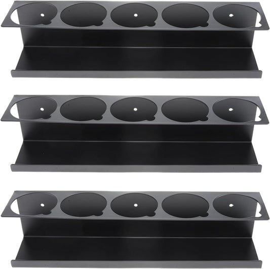 RealPlus Aerosol Spray Can Holder Rack Organizer, 5 Can Spray Bottle Holder Heavy-Duty Steel Wall Mounted for Garage and Workspace, Pack of 3