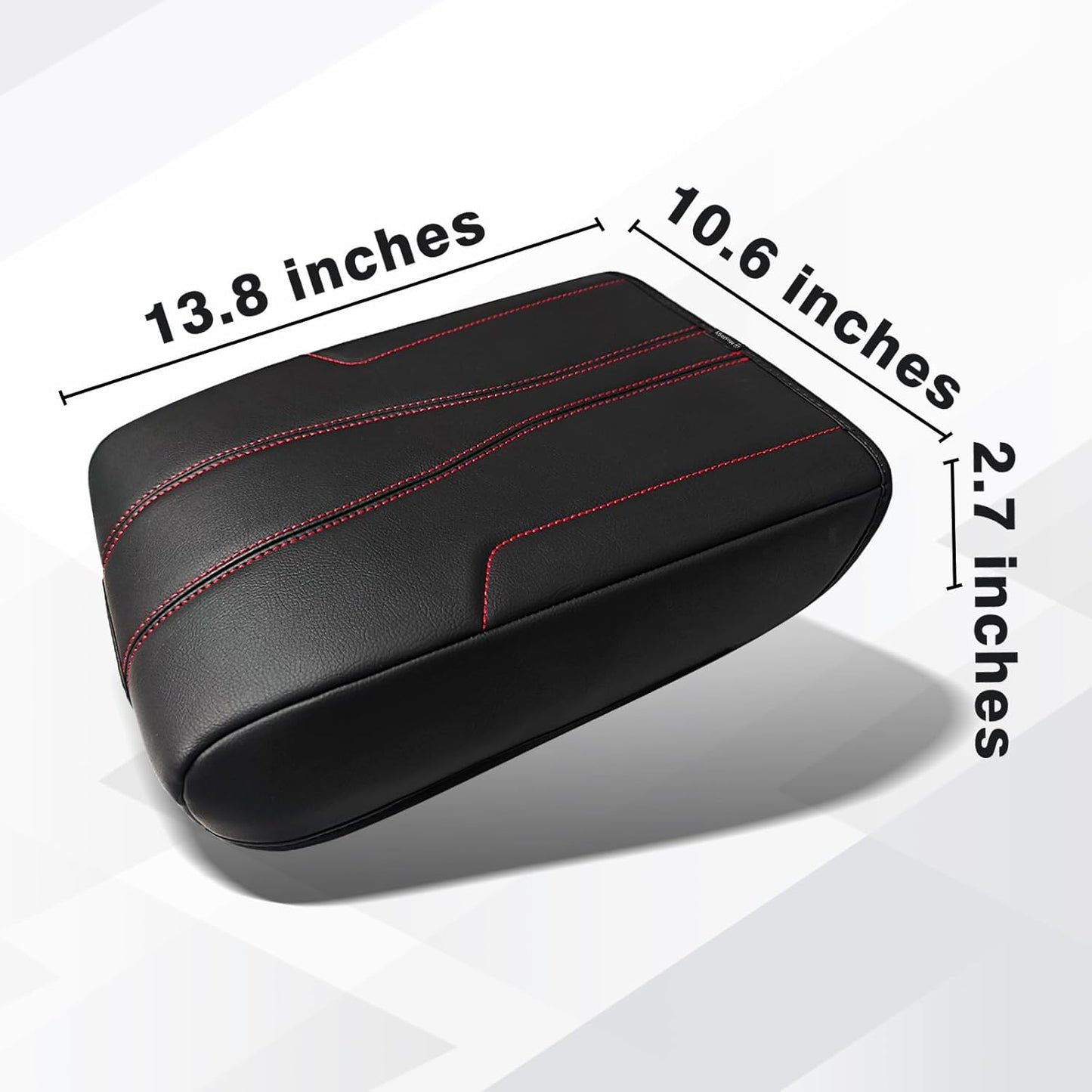 Muslogy Armrest Cover Center Console Cover Compatible with 2024 2025 GMC Acadia & Chevrolet Chevy Traverse Accessories Vegan Leather Arm Rest Middle Console Protector (Black/Red Stitching)