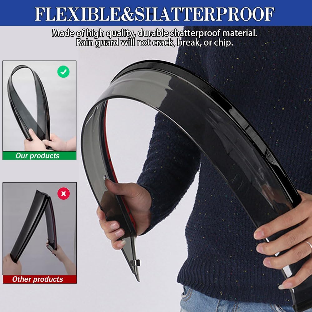 Rain Guards for Jeep Cherokee 2014-2023, Tape-on Side Window Deflectors for Jeep Cherokee, Window Visors for Jeep Cars, for Jeep Car Accessories, 4 pcs