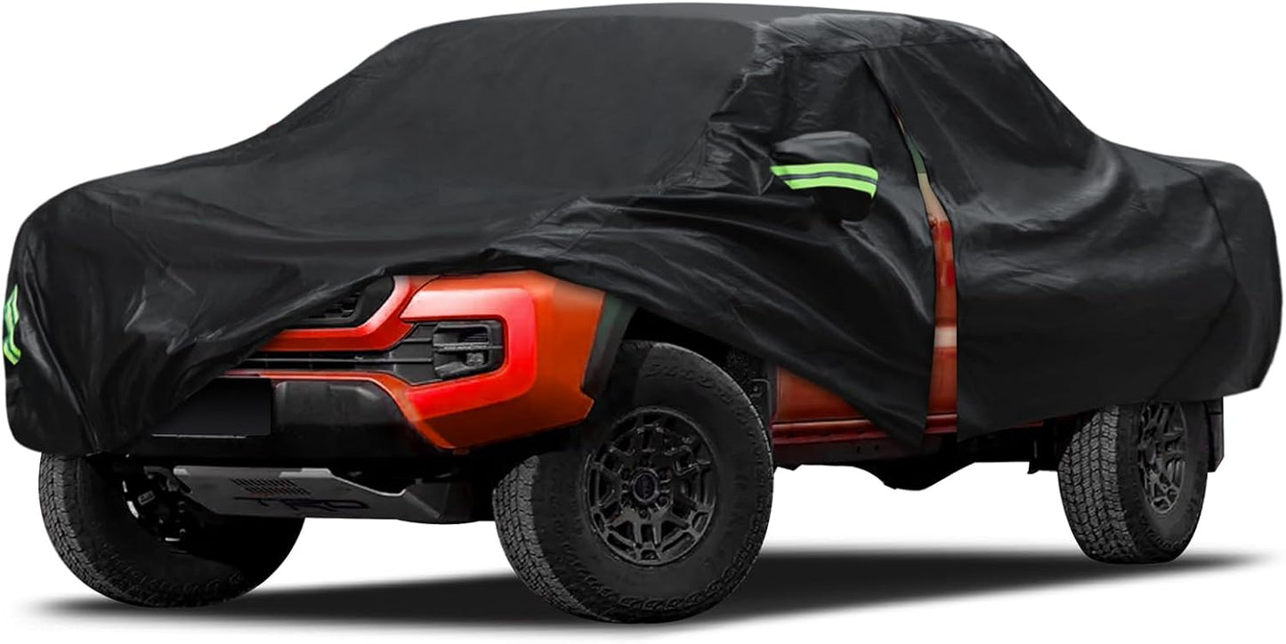 Migaven 6 Layers Car Cover Custom Fit for Toyota Tacoma 2005-2024, Waterproof Full Exterior Cover Rain Sun Protection with Door Zipper