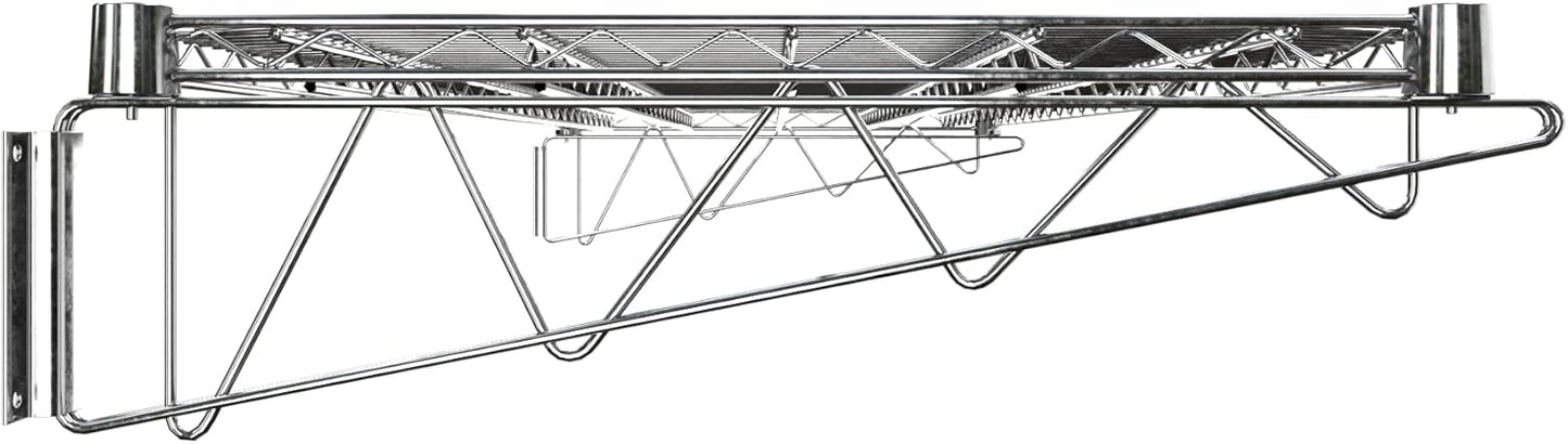 24" x 60" Chrome Wire Wall Mount Shelf