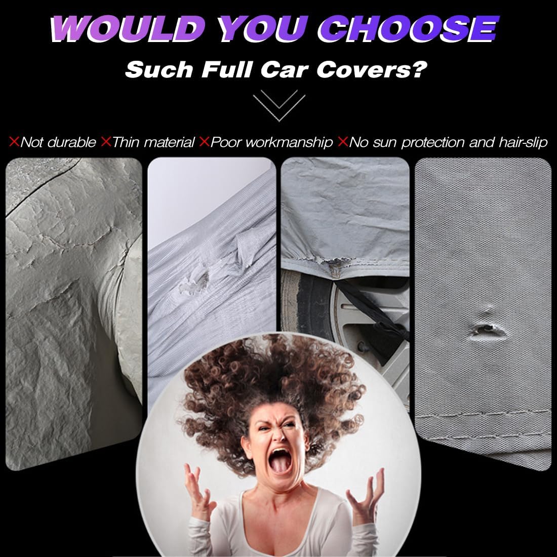 KEYOOG Universal Waterproof Heavy Weight Full Car Covers, Fit Sedan, All Weather, Outdoor Full Cover Weatherproof UV Sun Protection Snow Dust Storm Resistant with PEVA Cotton, for Cars Up to 208"