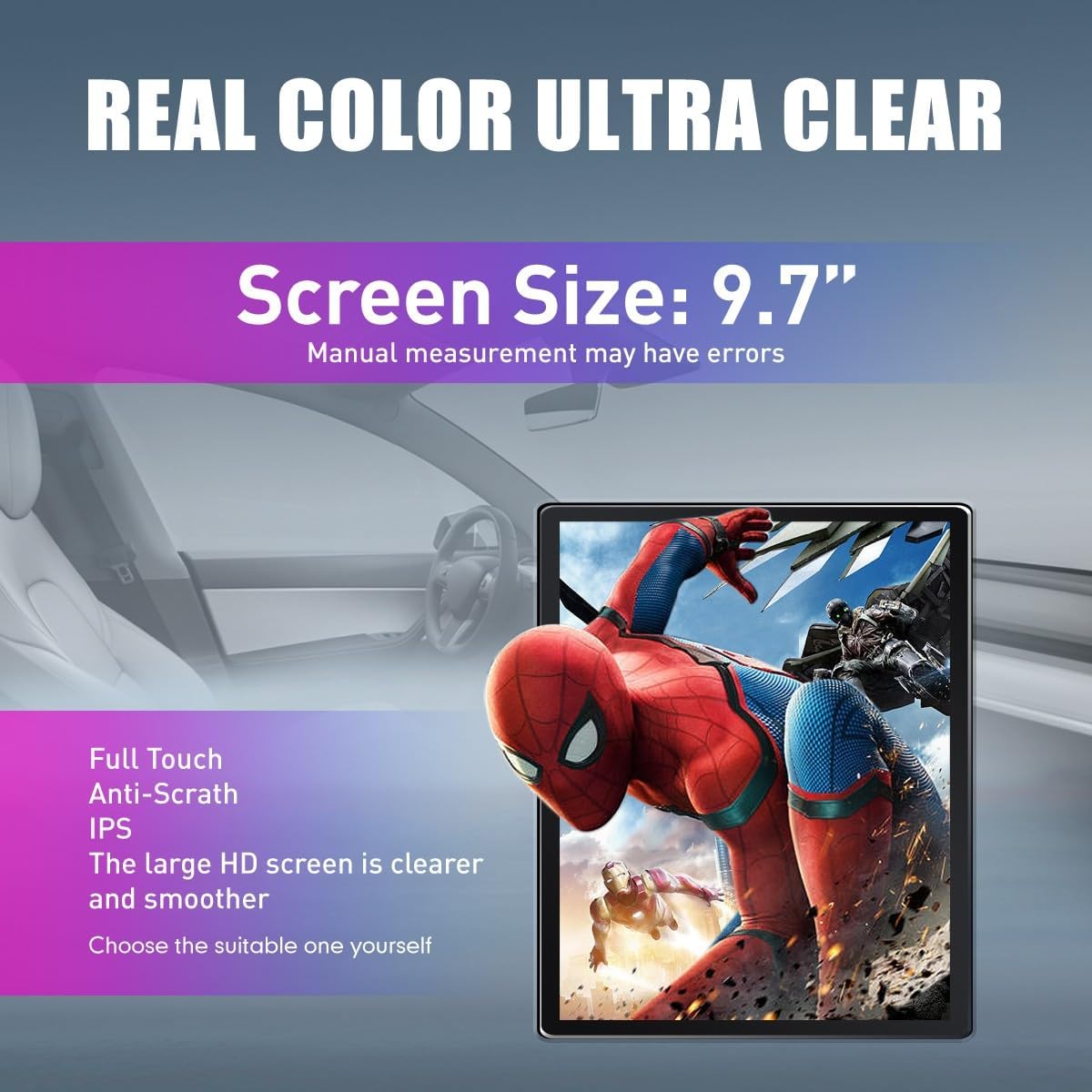 Kunfine Tesla Style Car CarPlay Android Auto Navigation Stereo GPS Radio Reverse Camera 9.7" IPS Touchscreen Headunit Tablet Media Player For Peugeot 301 13-22, if Applicable Octa Core 2G+32G Advanced