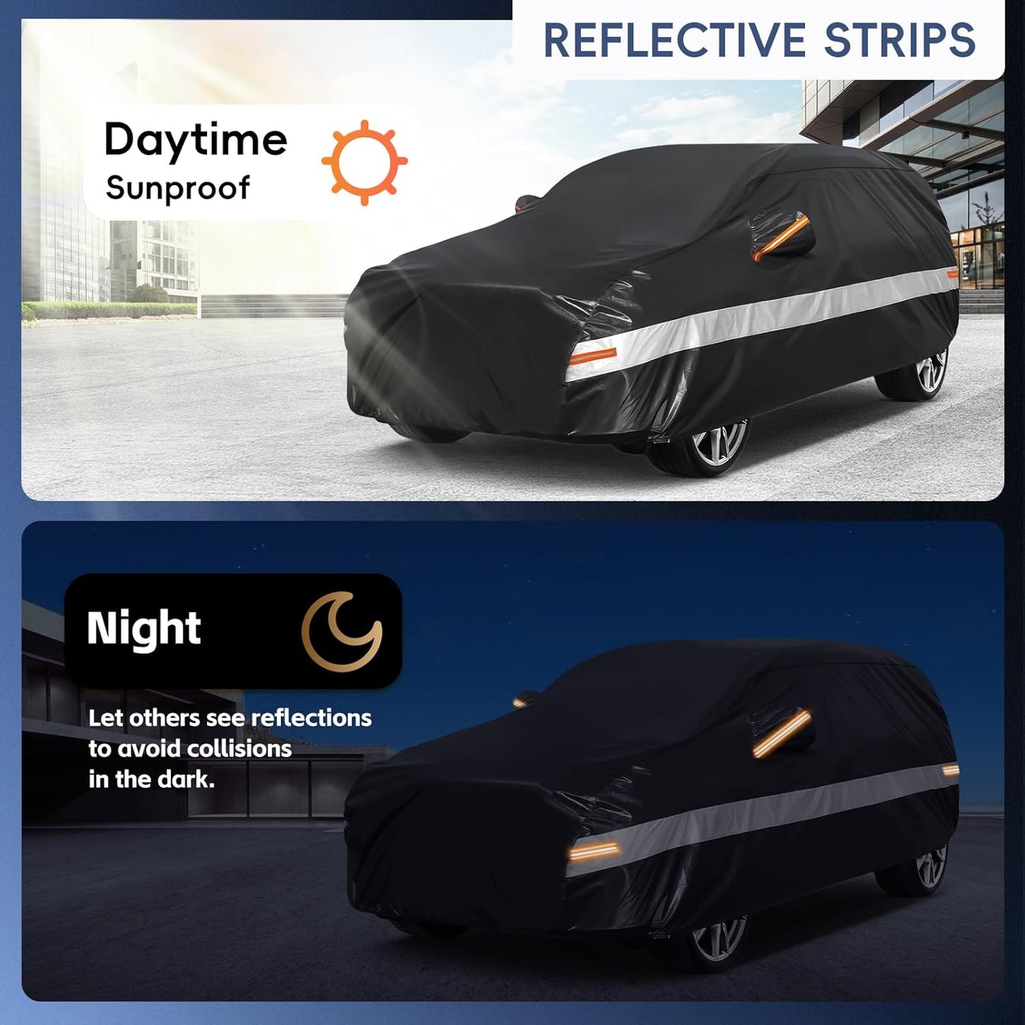 10 Layers SUV Car Cover Custom Fit for Kia Sorento (2012-2024) Waterproof All Weather for Automobiles, Outdoor Full Cover Sun UV Rain Protection with Cotton.Black