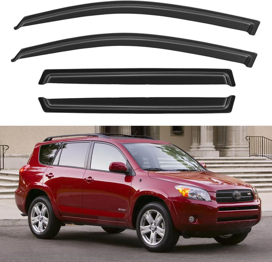 Window Visors Rain Guards Shield for 2006-2012 Toyota Rav4, Out-Channel Window Vent Wind Deflectors Visors Shades for 06 07 08 09 10 11 12 Rav4