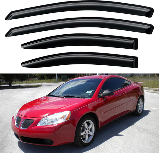 Window Visors Rain Guards Shield for 2005-2010 Pontiac G6, Out-Channel Window Vent Wind Deflectors Visors Shades for 05-10 Pontiac G6