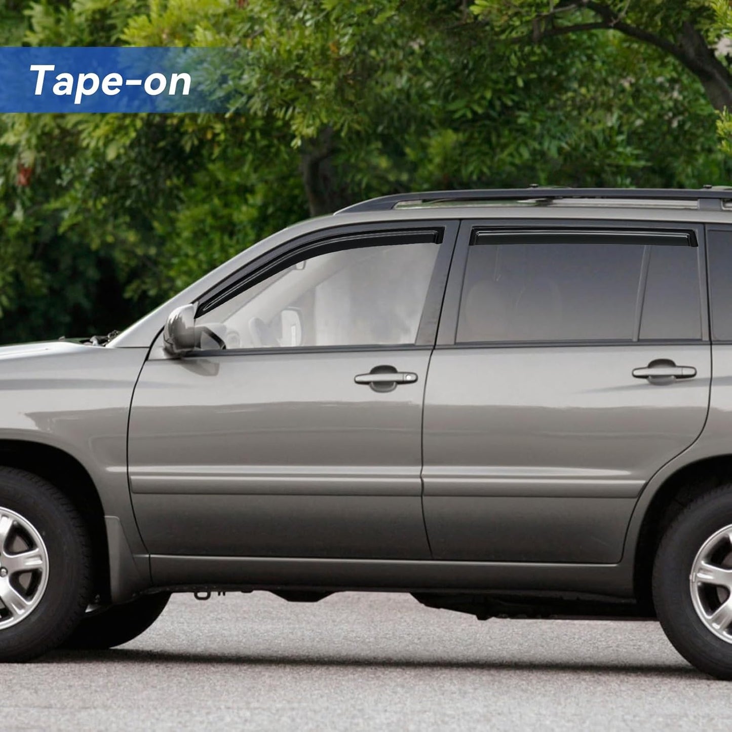 Window Visors Rain Guards Shield for 2001-2007 Toyota Highlander, Out-Channel Window Vent Wind Deflectors Visors Shades for 06 07 Highlander Hybrid