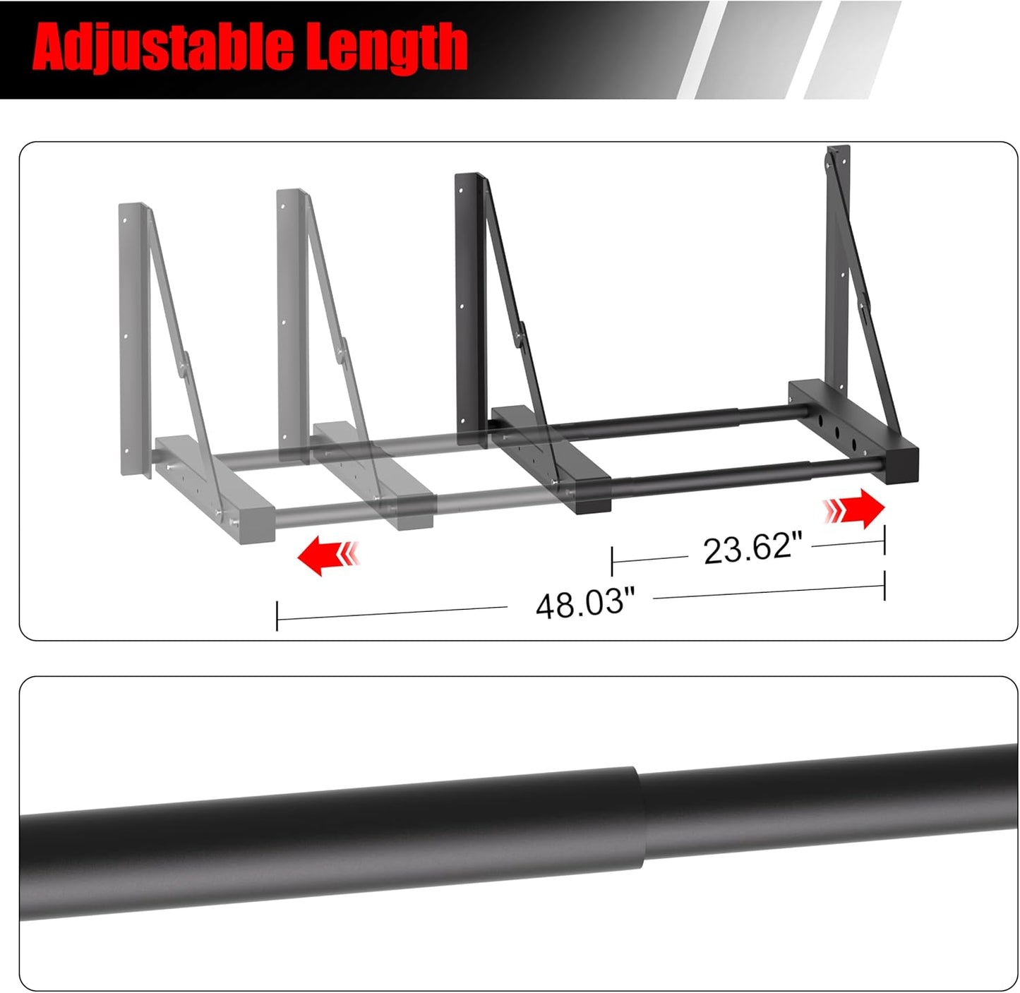 Wall Mount Folding Tire Rack, 32 to 48 Inches Wide Adjustable Tire Storage Rack, Heavy-Duty Steel Tire Storage Rack for Garage ,Workshop, Repair Shop, Supports 400 Pounds and Folds Flat