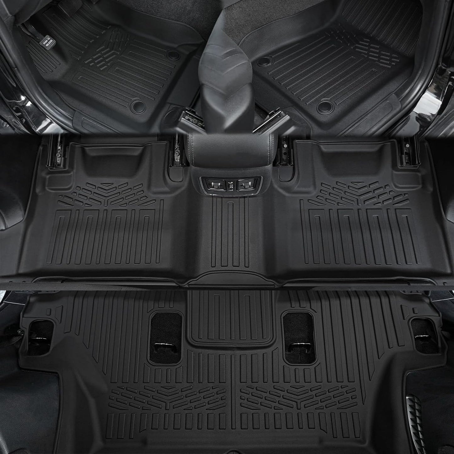 Floor Mats for 2016-2024 2025 Dodge Durango 6-seat, All Weather TPE Cargo Liner Cargo Mat and 3rd Row Backrest Mats for SRT Durango Accessories